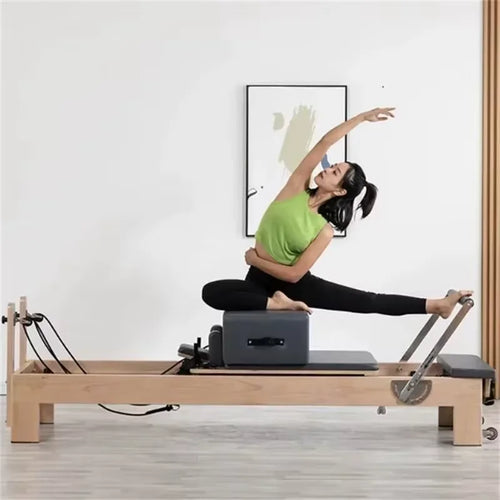Reformer Pilates Classique Bois Solido PilateForm - vue ensemble noir